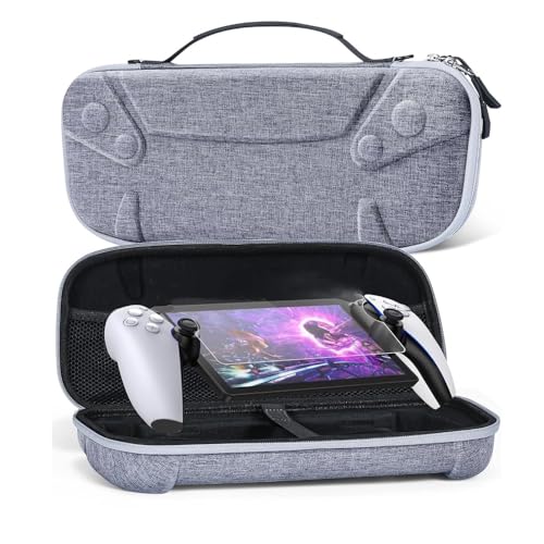 Aufbewahrungshülle kompatibel für Playstation Portal, Harte Reisetasche Tasche für Gaming Remote Player Konsole Oxford-Stoff Shell Pouch Box (Nur Tasche) (grau) von THLMT