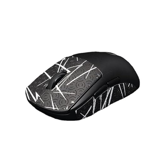 DIY-Maus-Griffband, kompatibel mit Logitech G Pro W und G Pro X, superleichtes, rutschfestes Maus-Griffband, schweißbeständiges Gaming-Maus-Seiten-Aufkleber-Klebeband (GPX schwarz weiß) von THLMT