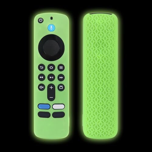 Fernbedienung Silikonhülle kompatibel für Fire TV Stick 4K (2. Gen) 2024, TV-Fernbedienung Schutzhülle Gehäuse Schale rutschfeste Textur Hülse Halterung (nur Gehäuse) (Leuchtend Grün) von THLMT