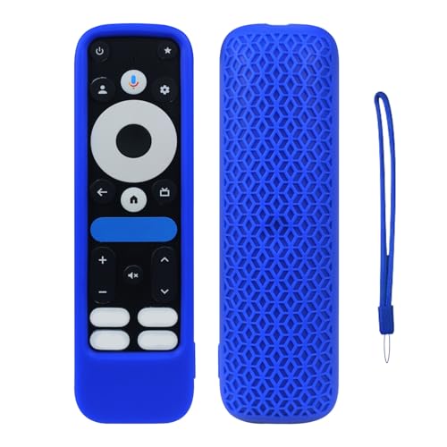 Fernbedienung Silikonhülle kompatibel für Onn Google TV 4K Pro 2024, TV-Fernbedienung schützende Soft Skin Shell Anti-Rutsch-Gehäuse Cover Sleeve Holder (nur Gehäuse) (Blau) von THLMT