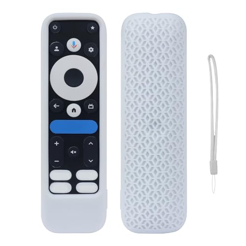 Fernbedienung Silikonhülle kompatibel für Onn Google TV 4K Pro 2024, TV-Fernbedienung schützende Soft Skin Shell Anti-Rutsch-Gehäuse Cover Sleeve Holder (nur Gehäuse) (Weiß) von THLMT