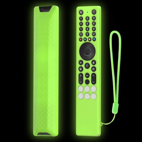 Fernbedienung Silikonhülle kompatibel für TCL RC833A, TV-Fernbedienung schützende weiche stoßfeste Haut Shell Gehäuse Abdeckung Hülse Halter (nur Gehäuse) (Grün Leuchtend) von THLMT