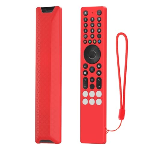 Fernbedienung Silikonhülle kompatibel für TCL RC833A, TV-Fernbedienung schützende weiche stoßfeste Haut Shell Gehäuse Abdeckung Hülse Halter (nur Gehäuse) (Rot) von THLMT