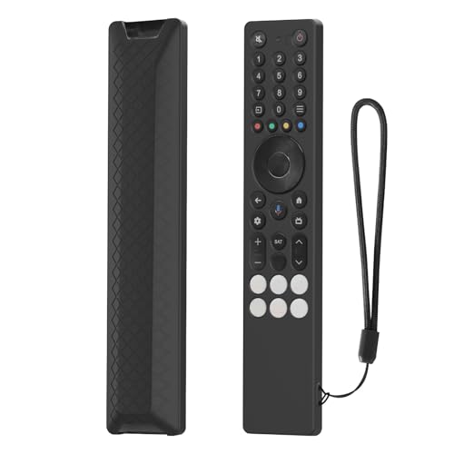 Fernbedienung Silikonhülle kompatibel für TCL RC833A, TV-Fernbedienung schützende weiche stoßfeste Haut Shell Gehäuse Abdeckung Hülse Halter (nur Gehäuse) (Schwarz) von THLMT
