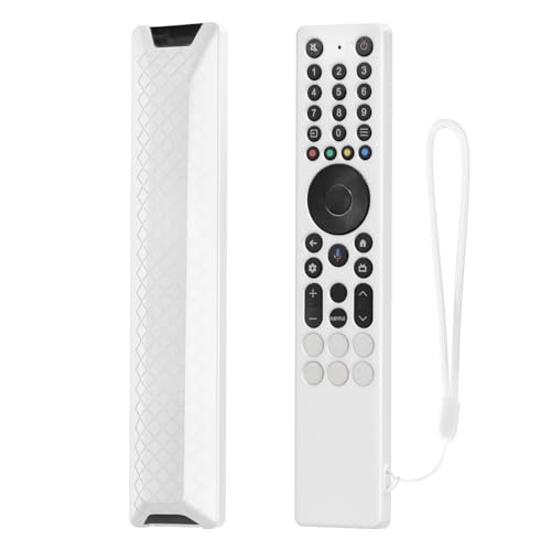 Fernbedienung Silikonhülle kompatibel für TCL RC833A, TV-Fernbedienung schützende weiche stoßfeste Haut Shell Gehäuse Abdeckung Hülse Halter (nur Gehäuse) (Weiß) von THLMT