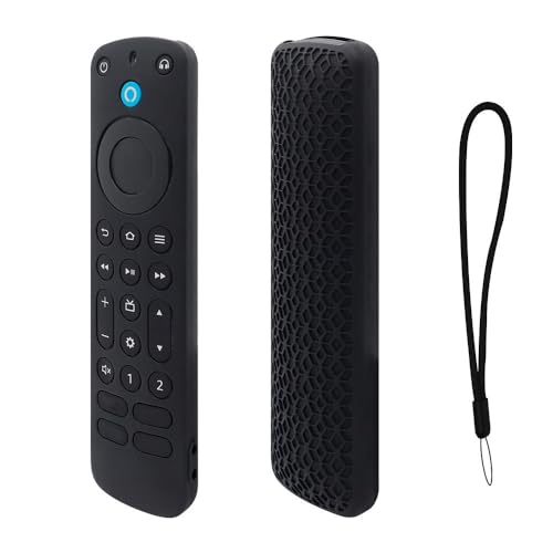 Fernbedienungshülle Cover Kompatibel für Alexa Voice Remote Pro 2022, TV-Fernbedienung Silikonhülle Ersatz (nur Hülle) (Schwarz) von THLMT