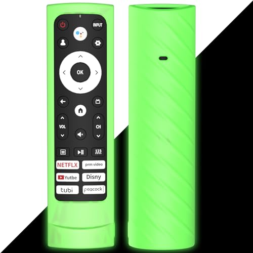 Fernbedienungshülle Cover Kompatibel für Hisense ERF3M90H, Smart TV-Fernbedienung Silikon stoßfeste Hülle Skin Holder Ersatz (nur Gehäuse) (Fluoreszierendes Grün) von THLMT