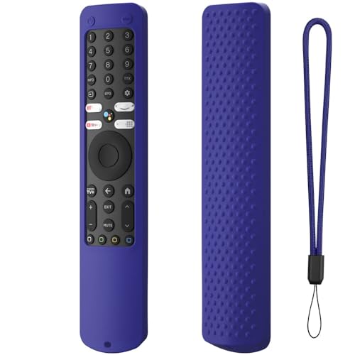 Fernbedienungshülle Kompatibel für Xiaomi XMRM-ML, TV-Fernbedienung Silikon stoßfeste Hülle Skin Holder Ersatz mit Lanyard (nur Hülle) (Mitternachtsblau) von THLMT