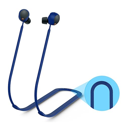 Ohrhörer Lanyard kompatibel für Sony WF-1000XM5, Silikon drahtlose Kopfhörer Hals Seil Anti-verloren Kopfhörer Strap Headset Kabel Bluetooth Ohrhörer Halsband Cord String (Lanyard nur) (Blau) von THLMT