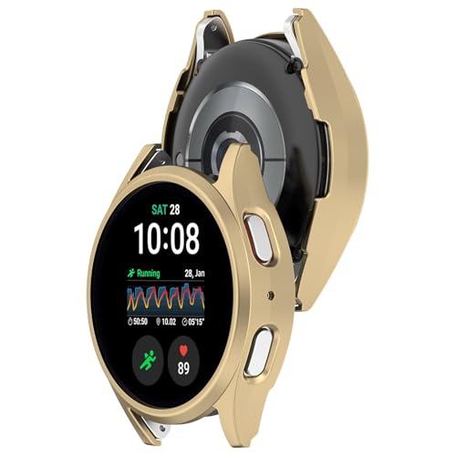 Schutzhülle Kompatibel für Samsung Watch 7, Smartwatch Ergonomische Hülle Shell Protector Stoßsicherer Schutz Schutzhülle (44MM Gold) von THLMT