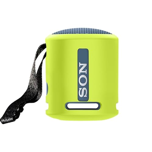 Silikonhülle Kompatibel für Sony SRS-XB100 XB13, Bluetooth Lautsprecher Schutzhülle Tragbare Audio Tragetasche Staubdicht Reise Weiche Schale Sleeve Skin (nur Gehäuse) (Gelb) von THLMT