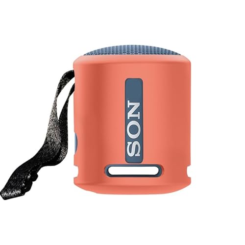 Silikonhülle Kompatibel für Sony SRS-XB100 XB13, Bluetooth Lautsprecher Schutzhülle Tragbare Audio Tragetasche Staubdicht Reise Weiche Schale Sleeve Skin (nur Gehäuse) (Orange-Rot) von THLMT