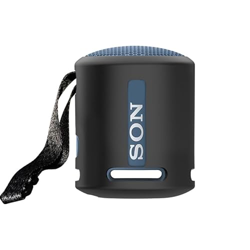 Silikonhülle Kompatibel für Sony SRS-XB100 XB13, Bluetooth Lautsprecher Schutzhülle Tragbare Audio Tragetasche Staubdicht Reise Weiche Schale Sleeve Skin (nur Gehäuse) (Schwarz) von THLMT