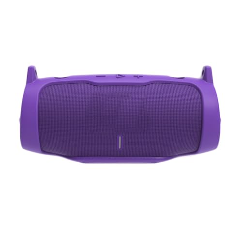 Silikonhülle für JBL Charge 6, Bluetooth-Audio-Lautsprecher, Schutzhülle für Reisen, Aufbewahrungstasche, tragbare Hülle mit Schultergurt und Karabiner (nur Hülle) (Hellviolett) von THLMT