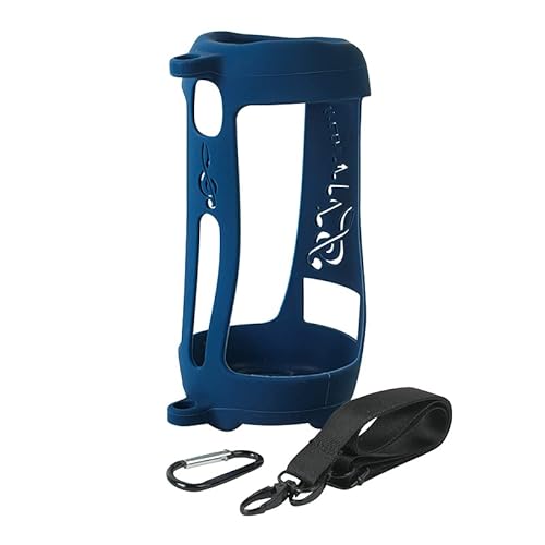 Silikonhülle für JBL Pulse 5, Bluetooth-Lautsprecher-Schutzhülle, tragbare Tragetasche mit Karabinerhaken und Riemen (nur Gehäuse) (Marineblau) von THLMT