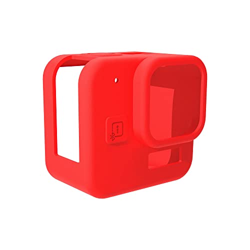 Silikonhülle kompatibel für G-o-p-r Hero 11 Black Mini, Action-Kamera-Schutzhülle, Abdeckkappe, Bildschirmschutzhülle, Käfig, Gehäuse, Zubehör, Kamera-Tragetasche, Rahmen (Rot) von THLMT