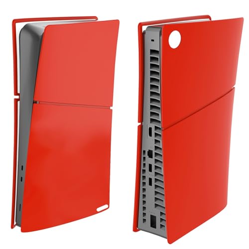 THLMT 1PCS Silikon Gaming Konsole Abdeckung kompatibel für PS5 Slim, Staubdicht Abdeckung Fall Hülse Spiel Host schützende Staub Abdeckung Shell Guard (Digitale Version Rot) von THLMT