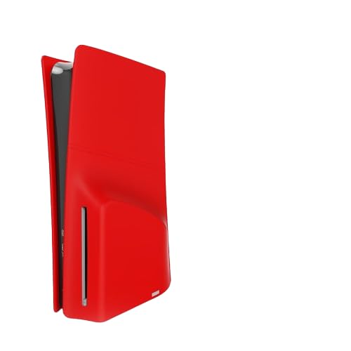 THLMT Konsolenabdeckung kompatibel für PS5 Slim Optical Drive Edition, staubdichte Silikonhülle Schutzhülle Filter Stopper Game Host Staubschutzhülle Shell Guard Protector (nur Gehäuse) (Rot) von THLMT