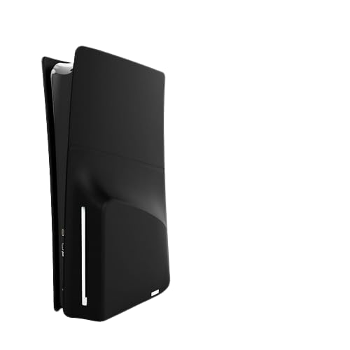 THLMT Konsolenabdeckung kompatibel für PS5 Slim Optical Drive Edition, staubdichte Silikonhülle Schutzhülle Filter Stopper Game Host Staubschutzhülle Shell Guard Protector (nur Gehäuse) (Schwarz) von THLMT