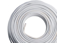 E-line Kunststoffkabel 2x0,75 - H03VV-F, weiß rund u/j, 100m Ring in Schrumpfschlauch von THORKILD LARSEN