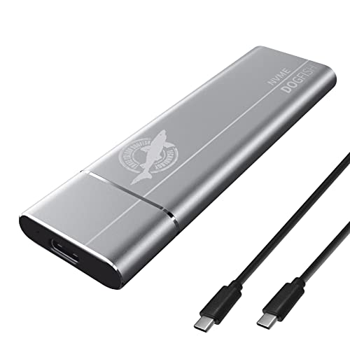 Dogfish Tragbare Externe SSD 512GB bis zu 2400 MB/s 3D NAND NVMe Pcie M.2 Aluminium USB 3.1 Typ C Ultraleichte Solid State Drives für Mac, Desktop, PC, Laptop von THREE COLOUR DOGFISH