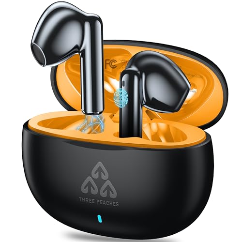 Bluetooth Kopfhörer,Kopfhörer Kabellos Bluetooth 5.3 In Ear Kopfhörer mit Noise Cancelling,Adaptive Geräuschunterdrückung,Kabellose Kopfhörer 40Std ENC Noise Cancelling Earbuds Tiefer Bass,Schwarz Bluetooth Kopfhörer,Kopfhörer Kabellos Bluetooth 5.3 In Ear Kopfhörer mit Noise Cancelling,Adaptive Geräuschunterdrückung,Kabellose Kopfhörer 40Std ENC Noise Cancelling Earbuds Tiefer Bass,Schwarz von THREE PEACHES