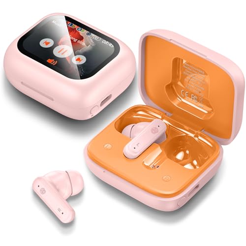 THREE PEACHES Bluetooth Kopfhörer,In Ear Kopfhörer Kabellos Bluetooth 5.4 Kabellose Kopfhörer mit ENC Noise Cancelling Mic,Headphones mit Touchscreen für iPhone und Android.Rosa von THREE PEACHES