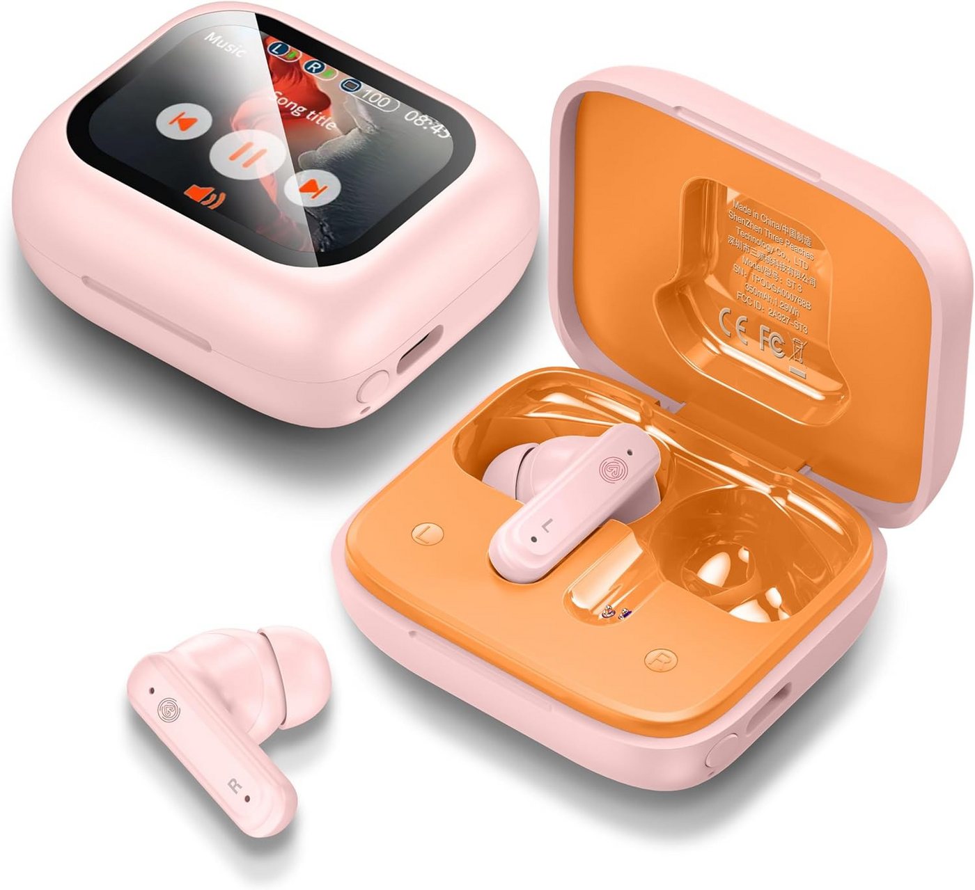 THREE PEACHES Stabiler mit ENC Noise Cancelling Mic, Touchscreen IPX4 Wasserdicht In-Ear-Kopfhörer (Ergonomische Passform und weiche Silikon-Ohrkappen sorgen für maximalen Tragekomfort. Perfekte Geräuschisolierung für ein intensives Musikvergnügen ohne Druck auf den Ohren., Bluetooth, Aktive Geräuschunterdrückung: ANC & ENC-Technologie Umgebungsgeräusche) THREE PEACHES Stabiler mit ENC Noise Cancelling Mic, Touchscreen IPX4 Wasserdicht In-Ear-Kopfhörer (Ergonomische Passform und weiche Silikon-Ohrkappen sorgen für maximalen Tragekomfort. Perfekte Geräuschisolierung für ein intensives Musikvergnügen ohne Druck auf den Ohren., Bluetooth, Aktive Geräuschunterdrückung: ANC & ENC-Technologie Umgebungsgeräusche) von THREE PEACHES