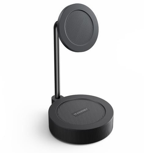 THREEKEY Magnetischer Telefonhalter für den Schreibtisch, Magsafe Kompatibler Ergonomischer Aluminium-Handyhalter für iPhone 16 15 14 13 12 Pro Max iPad und Magsafe-Fall (Schwarz) von THREEKEY