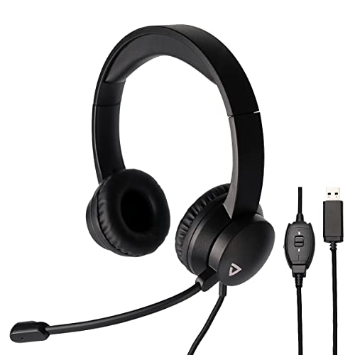 Thronmax THX-20 USB-Headset mit Bügelmikrofon (THX20) mit gepolsterten Kopfhörern und integrierter Fernbedienung für Bequeme HQ Kommunikation bei Onlinekursen / Videospielen / Chat / etc. von THRONMAX