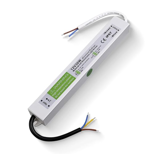 Wasserdichtes IP67-LED-Netzteil, Niederspannungs-Transformator-Adapter, LED-Treiber, Beleuchtungstransformator-Konverter für LED-Streifen, LED-Display und Außenbeleuchtung (12V 30W) von THUNGCIT