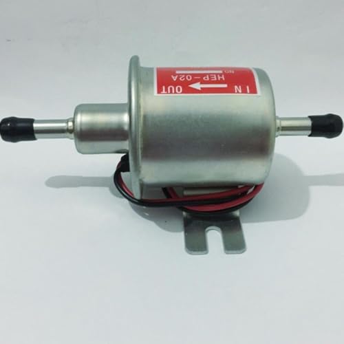 THgfdZX 12V elektrische Kraftstoffpumpe HEP-02A Niederdruck-Kraftstoffpumpe Kompatibel mit Diesel-Benzin, kompatibel mit Motorrad-ATV-Vergasern(RED) von THgfdZX