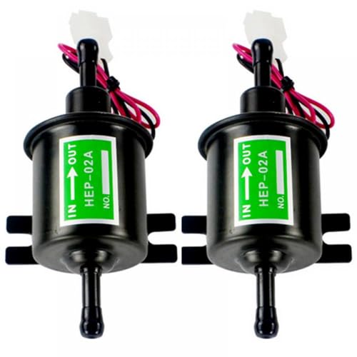 THgfdZX Universal 12V Niederdruck Elektrische Kraftstoff Pumpe HEP-02A Kompatibel mit Diesel Benzin Kompatibel mit Auto Vergaser Motorrad ATV(2PC Black) von THgfdZX