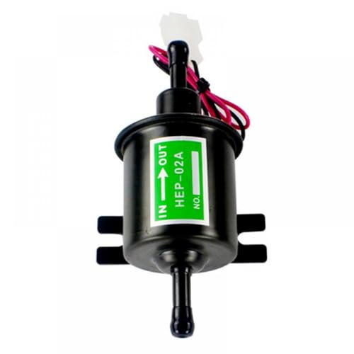 THgfdZX Universal 12V Niederdruck Elektrische Kraftstoff Pumpe HEP-02A Kompatibel mit Diesel Benzin Kompatibel mit Auto Vergaser Motorrad ATV(Black) von THgfdZX