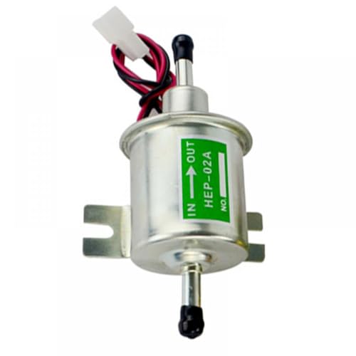 THgfdZX Universal 12V Niederdruck Elektrische Kraftstoff Pumpe HEP-02A Kompatibel mit Diesel Benzin Kompatibel mit Auto Vergaser Motorrad ATV(Silver) von THgfdZX