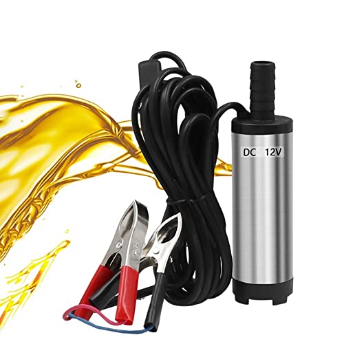 Tragbare Edelstahl-Tauchtransferpumpe Kompatibel mit Kraftstoff, Wasser, Öl mit Schalter, kompatibel mit Autowerkzeugen(Cigarette Lighter) von THgfdZX