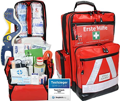 TI-NFA Erste Hilfe Notfallrucksack Betriebssanitäter mit manuellem Blutdruckmessgerät & Stethoskop aus roter Plane mit Waterstop TI-NFA Erste Hilfe Notfallrucksack Betriebssanitäter mit manuellem Blutdruckmessgerät & Stethoskop aus roter Plane mit Waterstop von TI-NFA