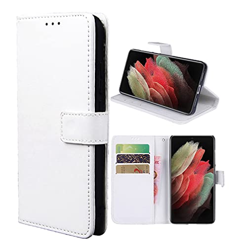 Hülle für Samsung Galaxy A22 5G Schutzhülle lederhülle Leder Handy Hüllen, Flip Case Handytasche Tasche Handyhülle für Samsung Galaxy A22 5G, Weiß von TIANCI