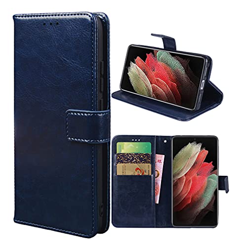 Hülle für Samsung Galaxy A52s 5G/A52 5G Schutzhülle lederhülle Leder Handy Hüllen, Flip Case Handytasche Tasche Handyhülle für Samsung Galaxy A52s 5G/A52 5G, Dunkelblau von TIANCI