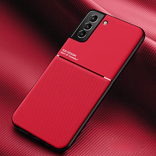 Hülle für Samsung Galaxy S22, Textur rutschfest und Stoßfest Schutzhülle, [Hautfreundliches PU-Leder] [Ultradünnes TPU] Handyhülle für Samsung Galaxy S22-Rot von TIANCI