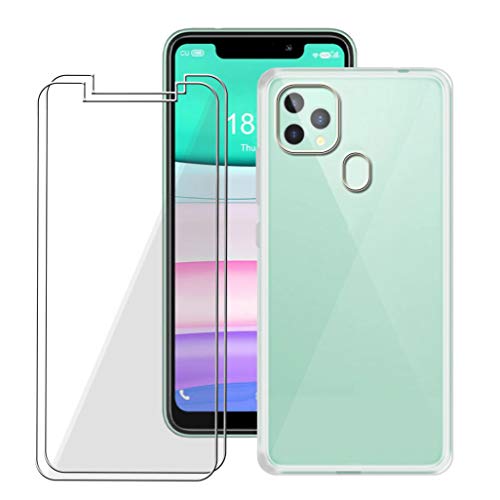 TIANDIMY Hülle Kompatibel mit für Oukitel C22 (5.86 Zoll) + [2 Stück] Schutzfolie,Silikon Slim Durchsichtig Soft TPU Stylische Handyhülle,Anti-Scratch Schutzhülle Case Cover -Durchsichtig von TIANDIMY