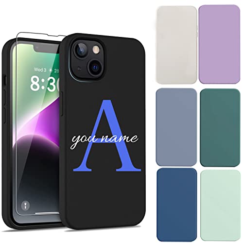 TIANDIMY Personalisierte Individuelle Ihr Name Handyhülle für iPhone 12, individuelle Soft Hülle eigener Text für iPhone 12, Benutzerdef inierte Farbe Name Buchstabe Initialen Case von TIANDIMY