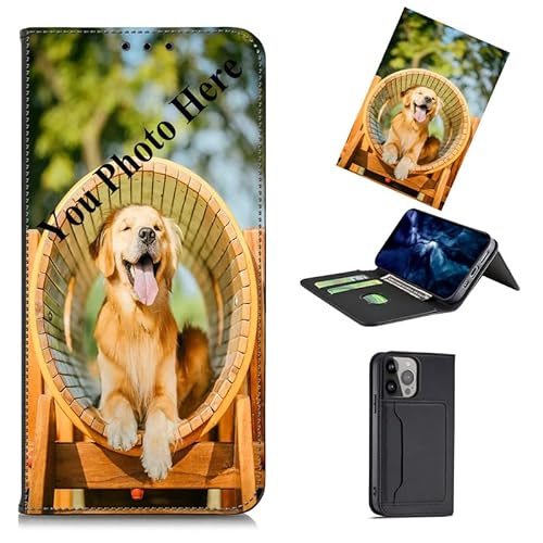 TIANDIMY Personalisierte Leder Handyhülle mit Foto für Samsung Galaxy A02s, Text Bildern Foldable Flip Hülle, Ihr Eigenes Bild Brauch Klappbar Wallet Schutzhülle für Galaxy A02s Case von TIANDIMY