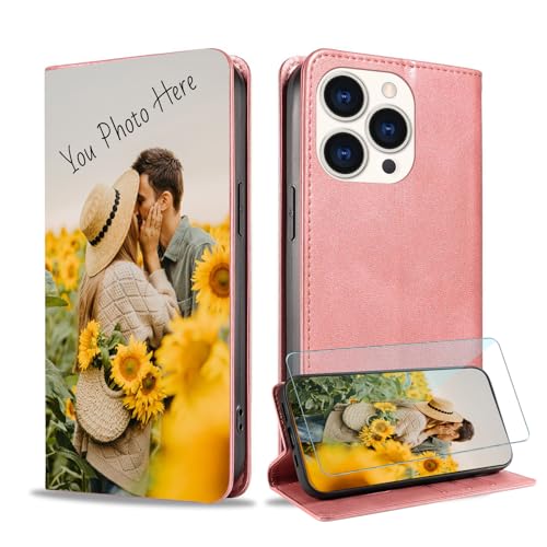 TIANDIMY Personalisierte Leder Handyhülle mit Foto für Samsung Galaxy A15 5G Hülle,Individuelle Text Bildern Foldable Flip Klapphüllen Wallet Case Schutzhülle für Samsung Galaxy A15 5G Phone Cover von TIANDIMY