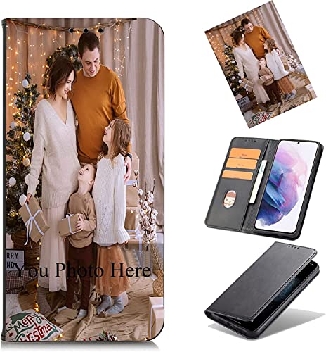 TIANDIMY Personalisierte Leder Handyhülle mit Foto für Samsung Galaxy A55 Hülle,Individuelle Text Bildern Foldable Flip Klapphüllen Wallet Cover Schutzhülle für Samsung A55 Phone Case von TIANDIMY