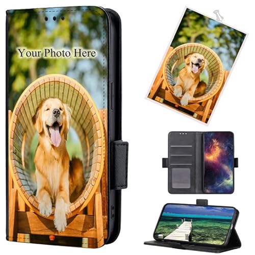 TIANDIMY Personalisierte Leder Handyhülle mit Foto für iPhone 11 Pro Hülle,Individuelle Text Bildern Foldable Flip Klapphüllen Wallet Case Schutzhülle für iPhone 11 Pro Phone Case Cover von TIANDIMY