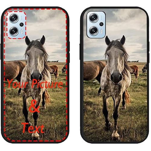 TIANDIMY Personalisierte Silikon Schwarz Handyhülle mit Foto für Redmi Poco X4 GT Individuelle Text Bildern selber gestalten TPU Hülle für Poco X4 GT Schutzhülle Case Cover von TIANDIMY