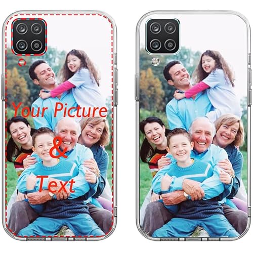 TIANDIMY Personalisierte Silikon Transparent Handyhülle mit Foto für Samsung Galaxy A22 4G Individuelle Text Bildern selber gestalten TPU Hülle für Galaxy A22 4G Schutzhülle Cover von TIANDIMY