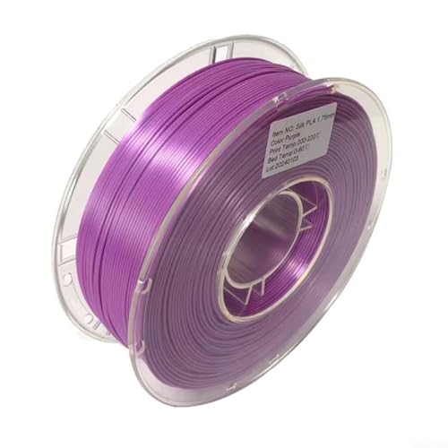 1 x 75 mm Seiden-Filament für die meisten FDM für 3D-Drucker, verfügt über eine glänzende Oberfläche und starke Haftung für komplexe Designs ohne Verstopfung (lila) von TIANHENGMart