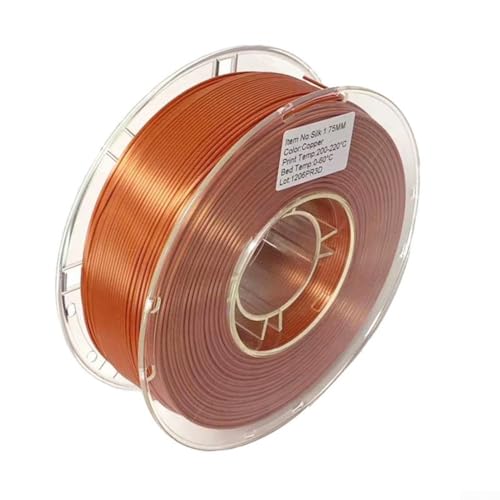 1 x 75 mm Seiden-Filament für die meisten FDM für 3D-Drucker, verfügt über eine glänzende Oberfläche und starke Haftung für komplexe Designs ohne Verstopfung (rotes Kupfer) von TIANHENGMart